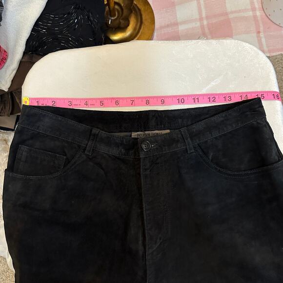 Vintage 90s Brandon Thomas Black Suede Straight Leg Pants Western Cowgirl Fall - Picture 5 of 10